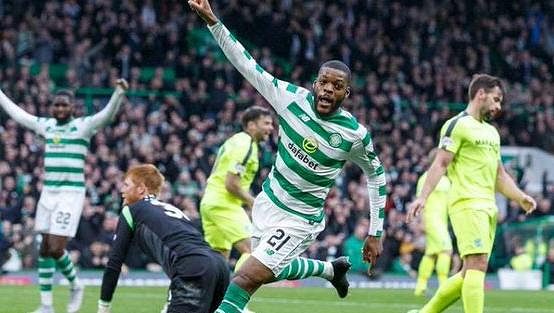 Gólová radost fotbalistů Celticu Glasgow - ilustrační foto. Gólová radost fotbalistů Celticu Glasgow - ilustrační foto.