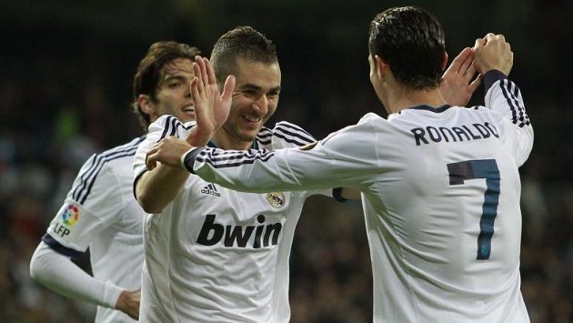 Střelci Realu Karim Benzema (vlevo) a Cristiano Ronaldo. Střelci Realu Karim Benzema (vlevo) a Cristiano Ronaldo.