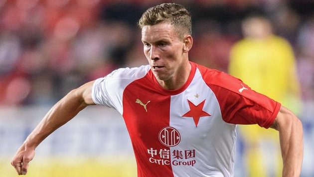 Lukáš Provod ze Slavie Praha v akci. Lukáš Provod ze Slavie Praha v akci.