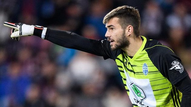 Brankář Mladé Boleslavi Jan Stejskal během utkání 19. kola se Spartou. Brankář Mladé Boleslavi Jan Stejskal během utkání 19. kola se Spartou.