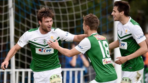 Fotbalisté Jablonce se radují... Fotbalisté Jablonce se radují...