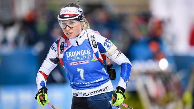 Eva Kristejn Puskarčíková během sprintu žen na 7,5 km v rámci Světového poháru letos v březnu v Novém Městě na Moravě. Eva Kristejn Puskarčíková během sprintu žen na 7,5 km v rámci Světového poháru letos v březnu v Novém Městě na Moravě.