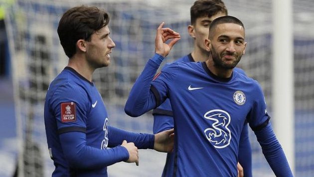Hakim Ziyech (vpravo) z Chelsea se raduje z gólu proti Sheffieldu. Hakim Ziyech (vpravo) z Chelsea se raduje z gólu proti Sheffieldu.