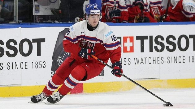 Filip Zadina v dresu reprezentační dvacítky. Filip Zadina v dresu reprezentační dvacítky.