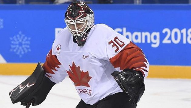 Brankář Ben Scrivens v dresu Kanady na olympijských hrách v Pchjongčchangu. Brankář Ben Scrivens v dresu Kanady na olympijských hrách v Pchjongčchangu.