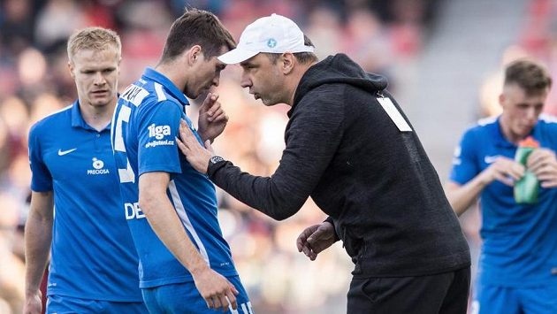 Trenér Liberce Jindřich Trpišovský a Ondřej Kúdela. Trenér Liberce Jindřich Trpišovský a Ondřej Kúdela.