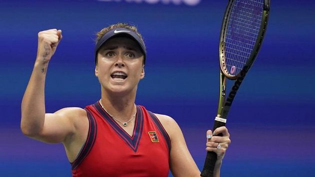 Radost Eliny Svitolinové po postupu do čtvrtfinále na US Open. Radost Eliny Svitolinové po postupu do čtvrtfinále na US Open.