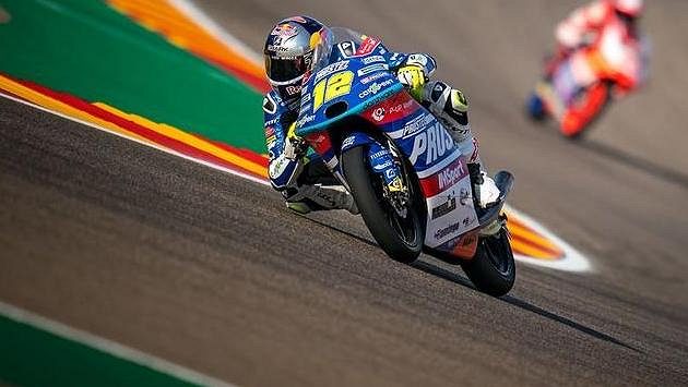 Salac did not finish the Grand Prix of Aragon after falling from sixth place