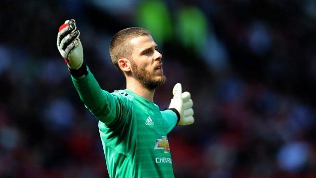 David de Gea v dresu Manchesteru United. David de Gea v dresu Manchesteru United.