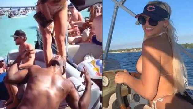 Roquan Smith (na snímku vlevo) při party na lodi. Roquan Smith (na snímku vlevo) při party na lodi.