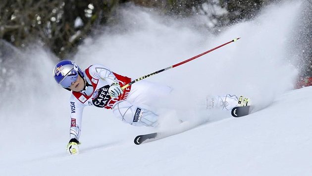 Lindsey Vonnová na trati v La Thuile. Lindsey Vonnová na trati v La Thuile.