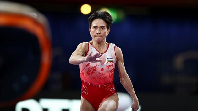 Oksana Čusovitinová na MS ve Stuttgartu. Oksana Čusovitinová na MS ve Stuttgartu.