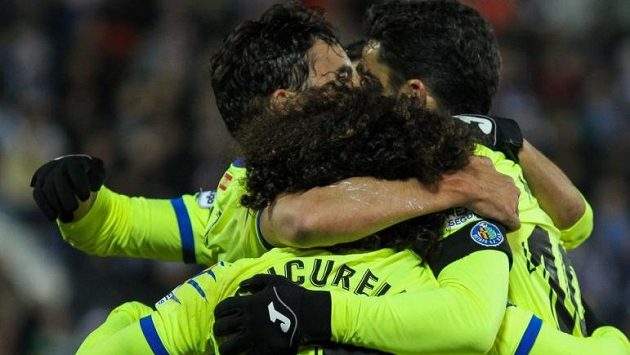 Fotbalisté Getafe se radují z branky Fotbalisté Getafe se radují z branky