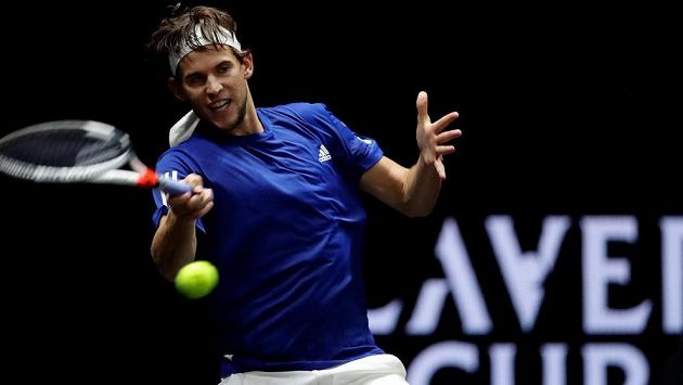 Rakušan Dominic Thiem v akci. Rakušan Dominic Thiem v akci.