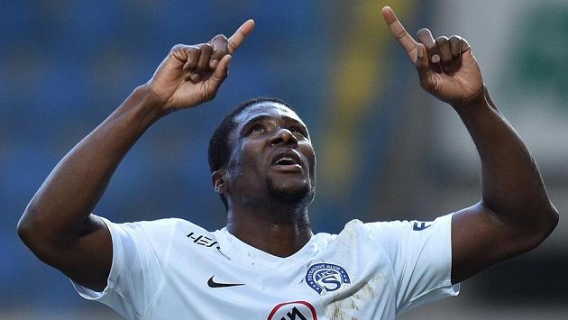 Autor prvního gólu Francis Kouassi Koné ze Slovácka. Autor prvního gólu Francis Kouassi Koné ze Slovácka.