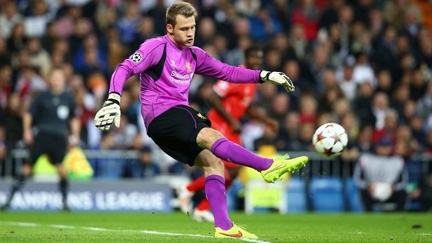 Brankář Liverpoolu Simon Mignolet. Brankář Liverpoolu Simon Mignolet.