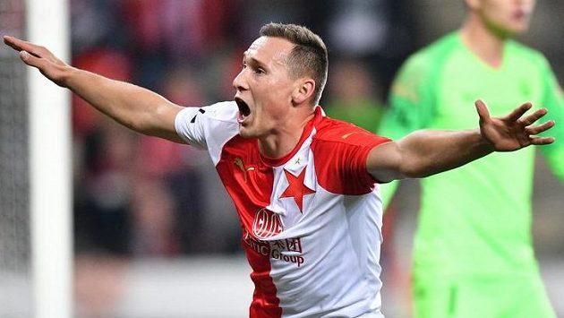 Jan Bořil ze Slavie se raduje z gólu proti Liberci. Jan Bořil ze Slavie se raduje z gólu proti Liberci.