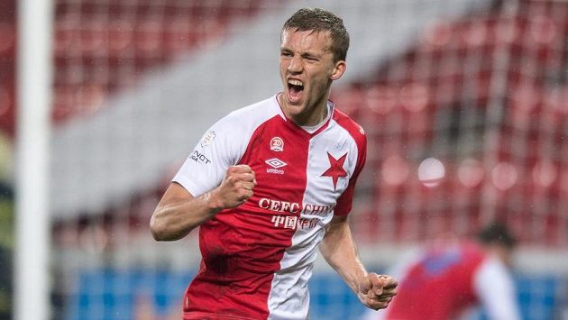 Tomáš Souček ze Slavie jásá po gólu během utkání 19. kola Synot ligy s Baníkem. Tomáš Souček ze Slavie jásá po gólu během utkání 19. kola Synot ligy s Baníkem.