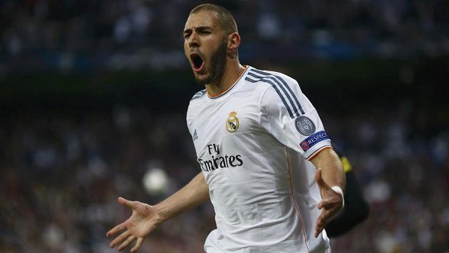 Karim Benzema, šťastný střelec úvodní branky Realu Madrid. Karim Benzema, šťastný střelec úvodní branky Realu Madrid.