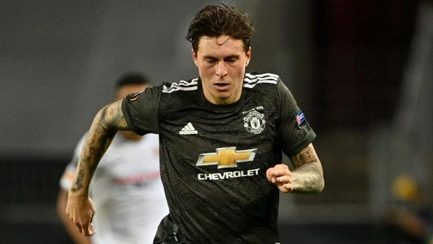 Victor Lindelöf z Manchesteru United při utkání EL se Sevillou. Victor Lindelöf z Manchesteru United při utkání EL se Sevillou.