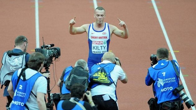 Brit Richard Kilty v Praze. Brit Richard Kilty v Praze.