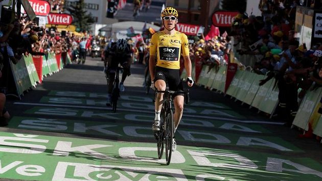 Geraint Thomas ze Sky v cíli 12. etapy Tour de France. Geraint Thomas ze Sky v cíli 12. etapy Tour de France.