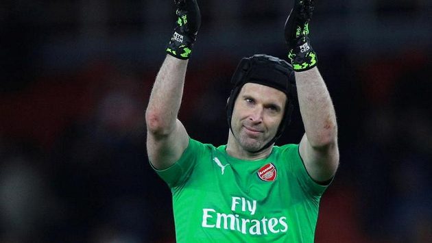 Petr Čech v dresu Arsenalu. Petr Čech v dresu Arsenalu.
