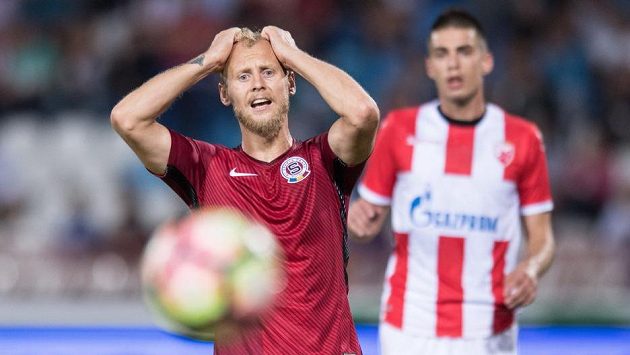 Semih Kaya ze Sparty během utkání 3. předkola Evropské ligy na hřišti CZ Bělehrad. Semih Kaya ze Sparty během utkání 3. předkola Evropské ligy na hřišti CZ Bělehrad.