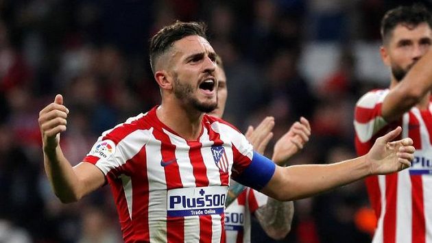záložník Atlética Madrid Koke oslavuje vítězství nad Bilbaem. záložník Atlética Madrid Koke oslavuje vítězství nad Bilbaem.