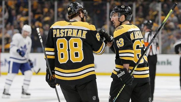 David Pastrňák a Brad Marchand. David Pastrňák a Brad Marchand.