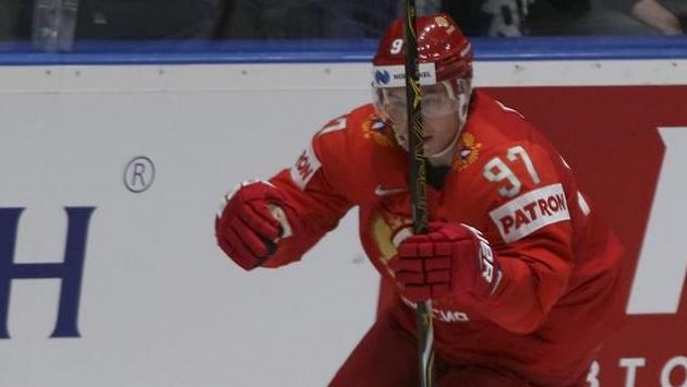 Nikita Gusev se raduje z vedoucího gólu sborné. Nikita Gusev se raduje z vedoucího gólu sborné.