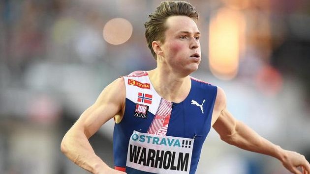 Norský atlet Karsten Warholm Norský atlet Karsten Warholm