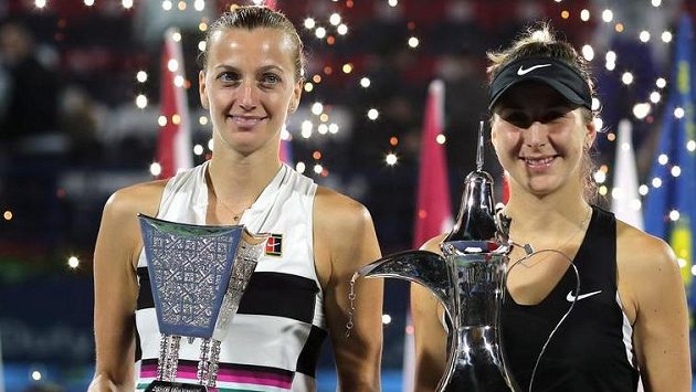 Petra Kvitová a Belinda Bencicová v Dubaji. Petra Kvitová a Belinda Bencicová v Dubaji.