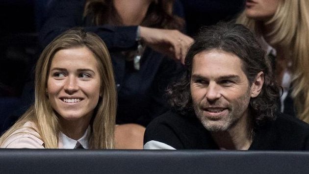Jaromír Jágr a Veronika Kopřivová během tenisového Laver Cupu. Jaromír Jágr a Veronika Kopřivová během tenisového Laver Cupu.