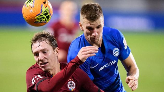 Lukáš Juliš ze Sparty Praha a Jakub Jugas ze Slovanu Liberec. Lukáš Juliš ze Sparty Praha a Jakub Jugas ze Slovanu Liberec.