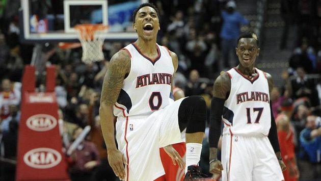 Jeff Teague (0) byl nejlepším střelcem Atlanty v utkání s Houstonem. Jeff Teague (0) byl nejlepším střelcem Atlanty v utkání s Houstonem.