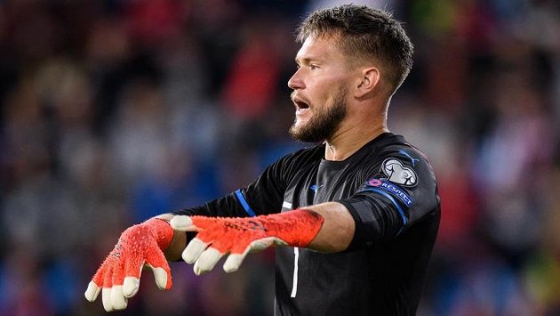 Brankář české fotbalové reprezentace Tomáš Vaclík během utkání kvalifikace MS 2022 s Běloruskem. Brankář české fotbalové reprezentace Tomáš Vaclík během utkání kvalifikace MS 2022 s Běloruskem.