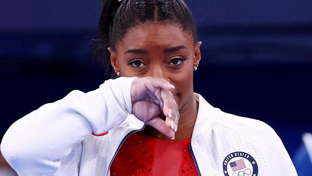 Americká sportovní gymnastka Simone Bilesová Americká sportovní gymnastka Simone Bilesová