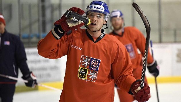 Rostislav Klesla na archivním snímku z tréninku hokejové reprezentace. Rostislav Klesla na archivním snímku z tréninku hokejové reprezentace.