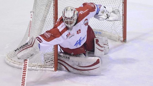 Brankář Olomouce Branislav Konrád v utkání proti Třinci. Brankář Olomouce Branislav Konrád v utkání proti Třinci.