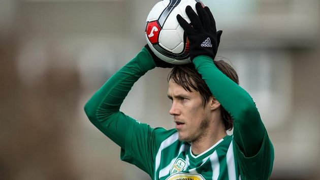 Obránce Bohemians Michal Švec během utkání s Jihlavou. Obránce Bohemians Michal Švec během utkání s Jihlavou.