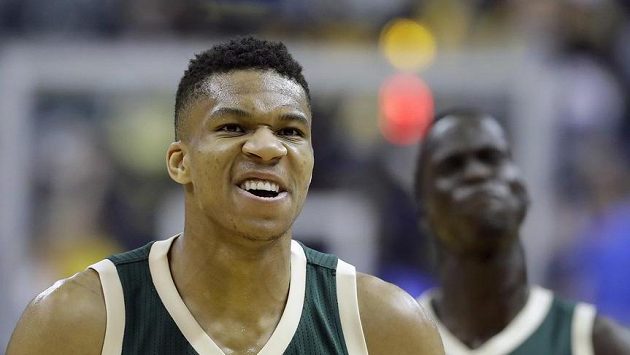 Giannis Antetokounmpo při Utkání hvězd NBA. Giannis Antetokounmpo při Utkání hvězd NBA.
