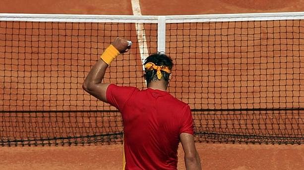 Rafael Nadal se raduje z výhry v Davisově poháru Rafael Nadal se raduje z výhry v Davisově poháru