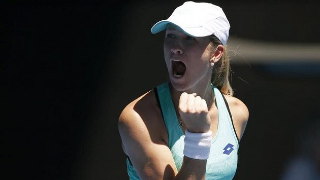 Radost Denisy Allertové z postupu do osmifinále Australian Open. Radost Denisy Allertové z postupu do osmifinále Australian Open.