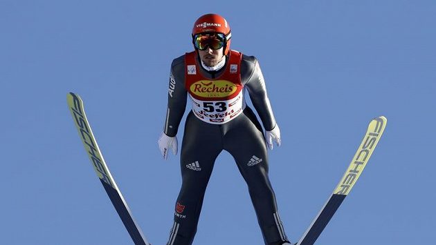 Johannes Rydzek z Německa při závodě v Seefeldu. Johannes Rydzek z Německa při závodě v Seefeldu.