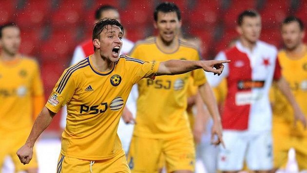 Adam Jánoš z Jihlavy během utkání na Slavii. Adam Jánoš z Jihlavy během utkání na Slavii.