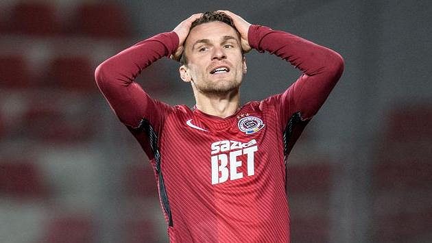 David Lafata ze Sparty během utkání s Jihlavou. David Lafata ze Sparty během utkání s Jihlavou.