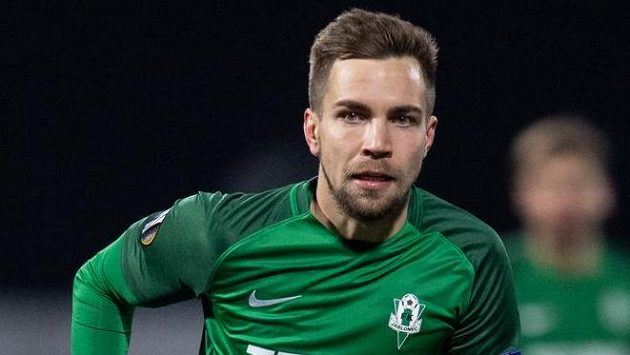 Jakub Považanec z Jablonce během utkání základní skupiny Evropské ligy s Rennes. Jakub Považanec z Jablonce během utkání základní skupiny Evropské ligy s Rennes.