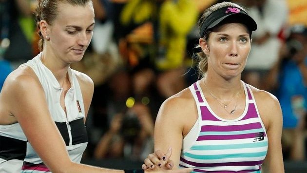 Danielle Collinsová po semifinálovém souboji s Petrou Kvitovou na Australian Open. Danielle Collinsová po semifinálovém souboji s Petrou Kvitovou na Australian Open.