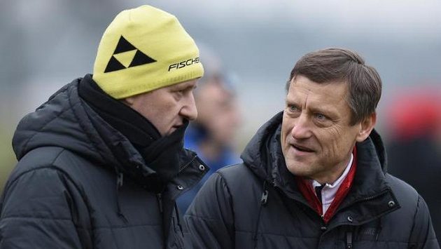 Trenéři Josef Csaplár (vlevo) a Jiří Kotrba v Liberci končí... Trenéři Josef Csaplár (vlevo) a Jiří Kotrba v Liberci končí...